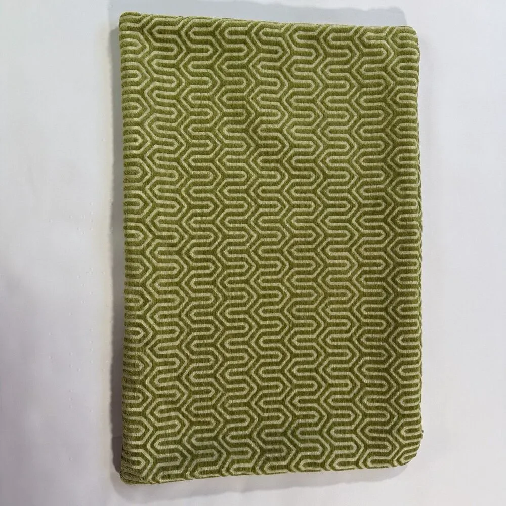 World Market Geometric Green Throw Pillow Case 14x20 Rectangle Boho Style